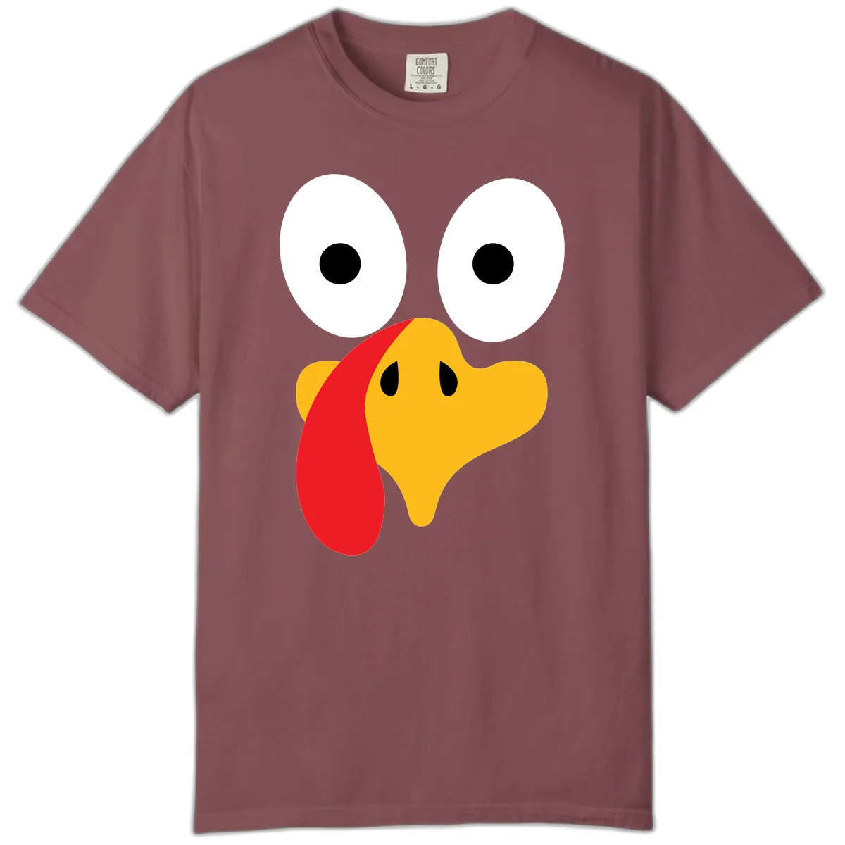 Googly Eyed Turkey Face Comfort Color in Brick