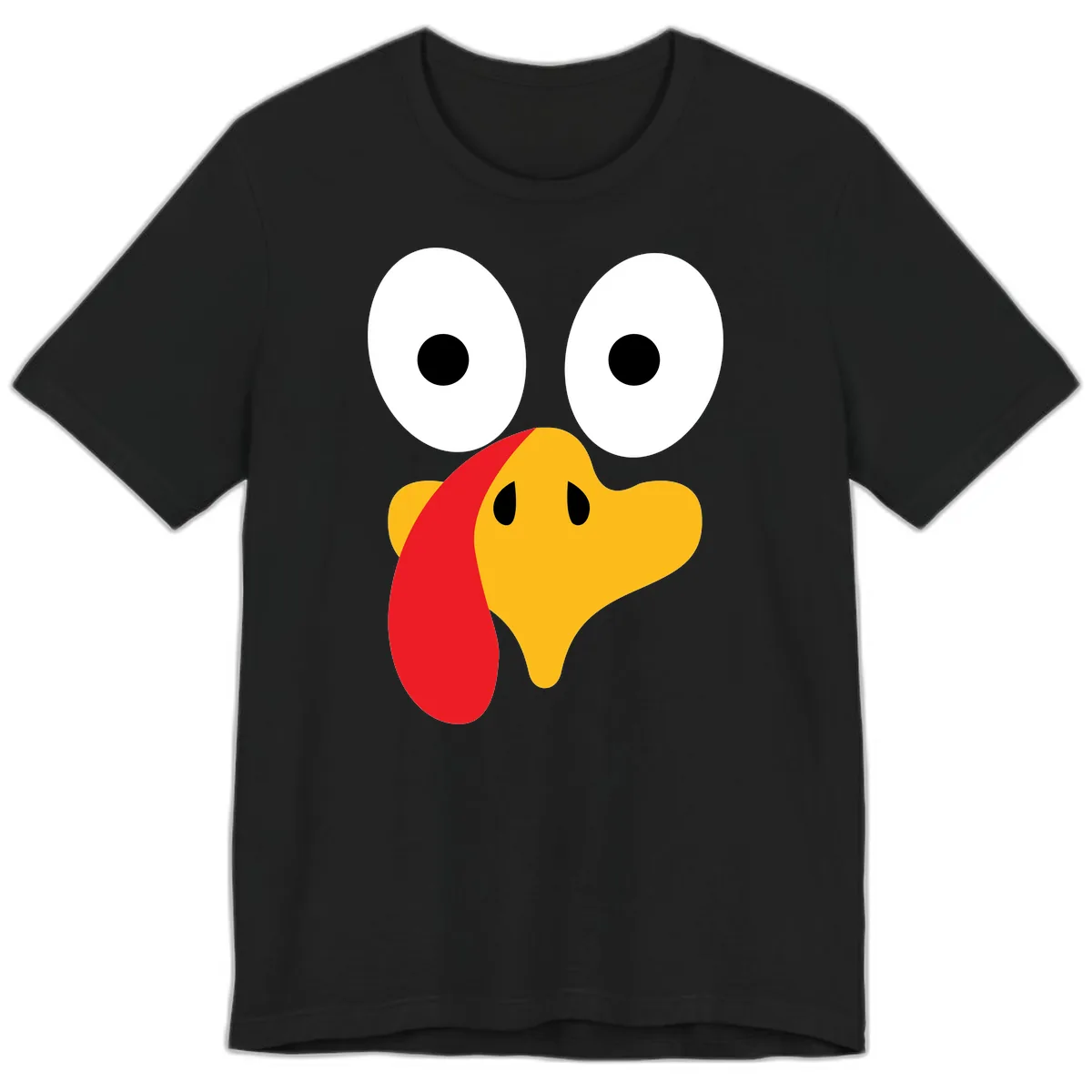 Googly Eyed Turkey Face Premium T-Shirt in Black