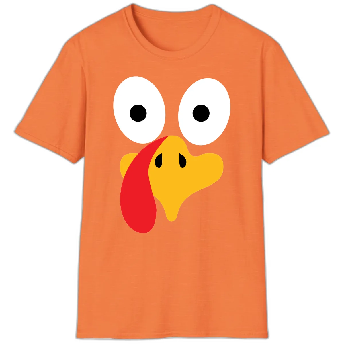 Googly Eyed Turkey Face T-Shirt in Heather Orange