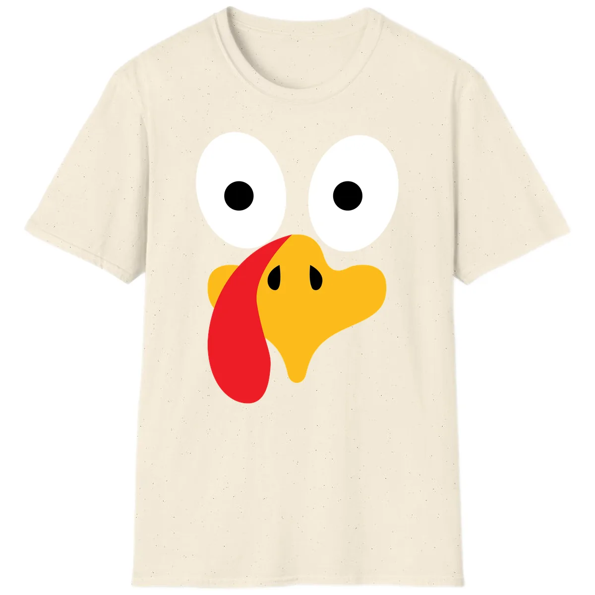 Googly Eyed Turkey Face T-Shirt in Natural
