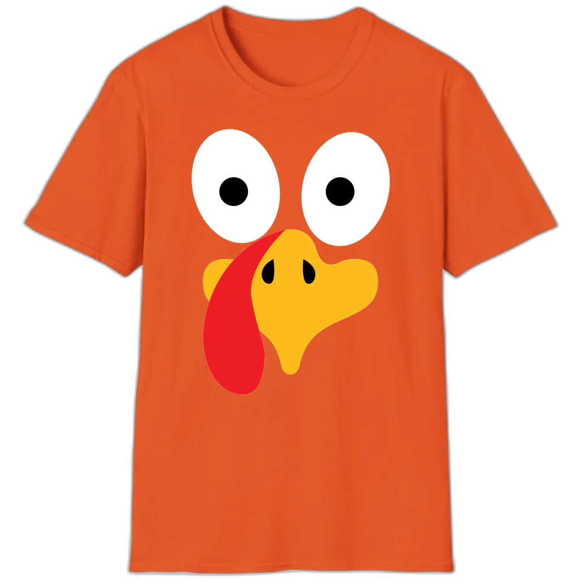 Googly Eyed Turkey Face T-Shirt in Orange