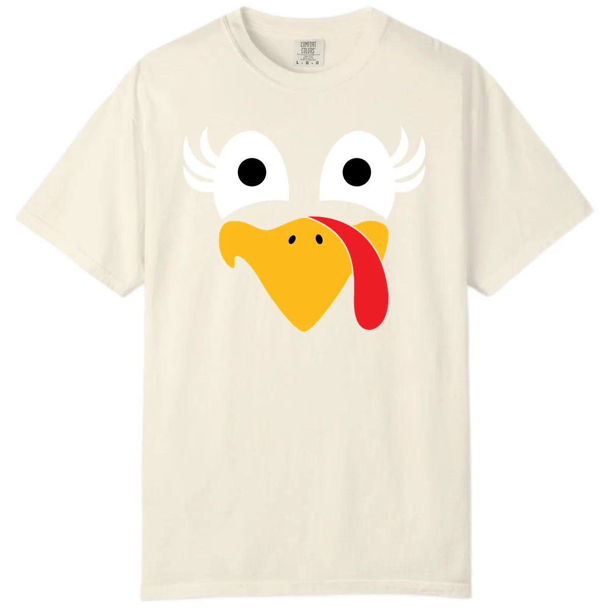 Funny Turkey Face Thanksgiving Design Comfort Color in Ivory
