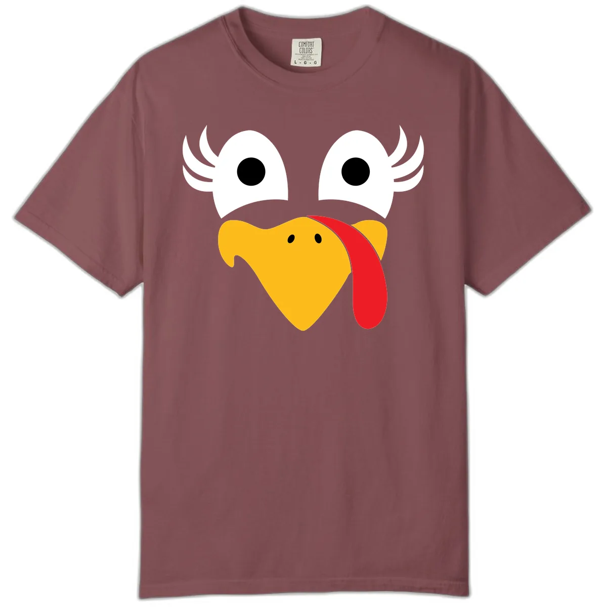 Funny Turkey Face Thanksgiving Design Comfort Color in Brick