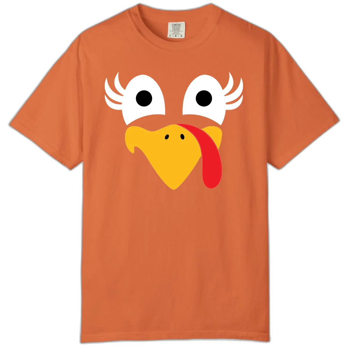 Funny Turkey Face Thanksgiving Design Comfort Color in Burnt Orange