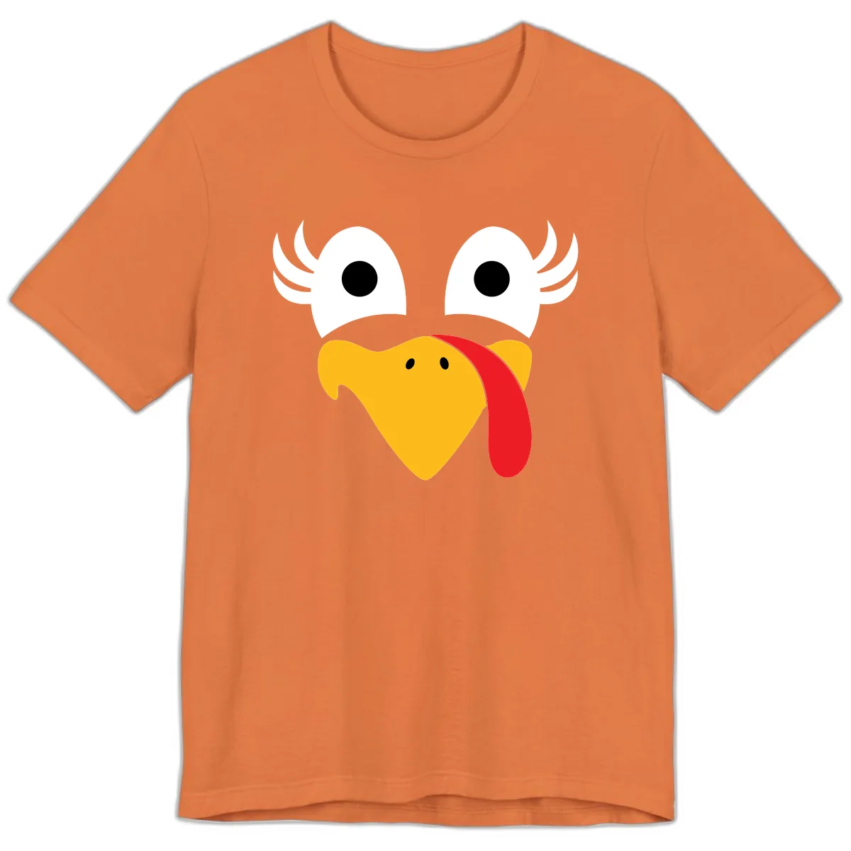 Funny Turkey Face Thanksgiving Design Premium T-Shirt in Burnt Orange