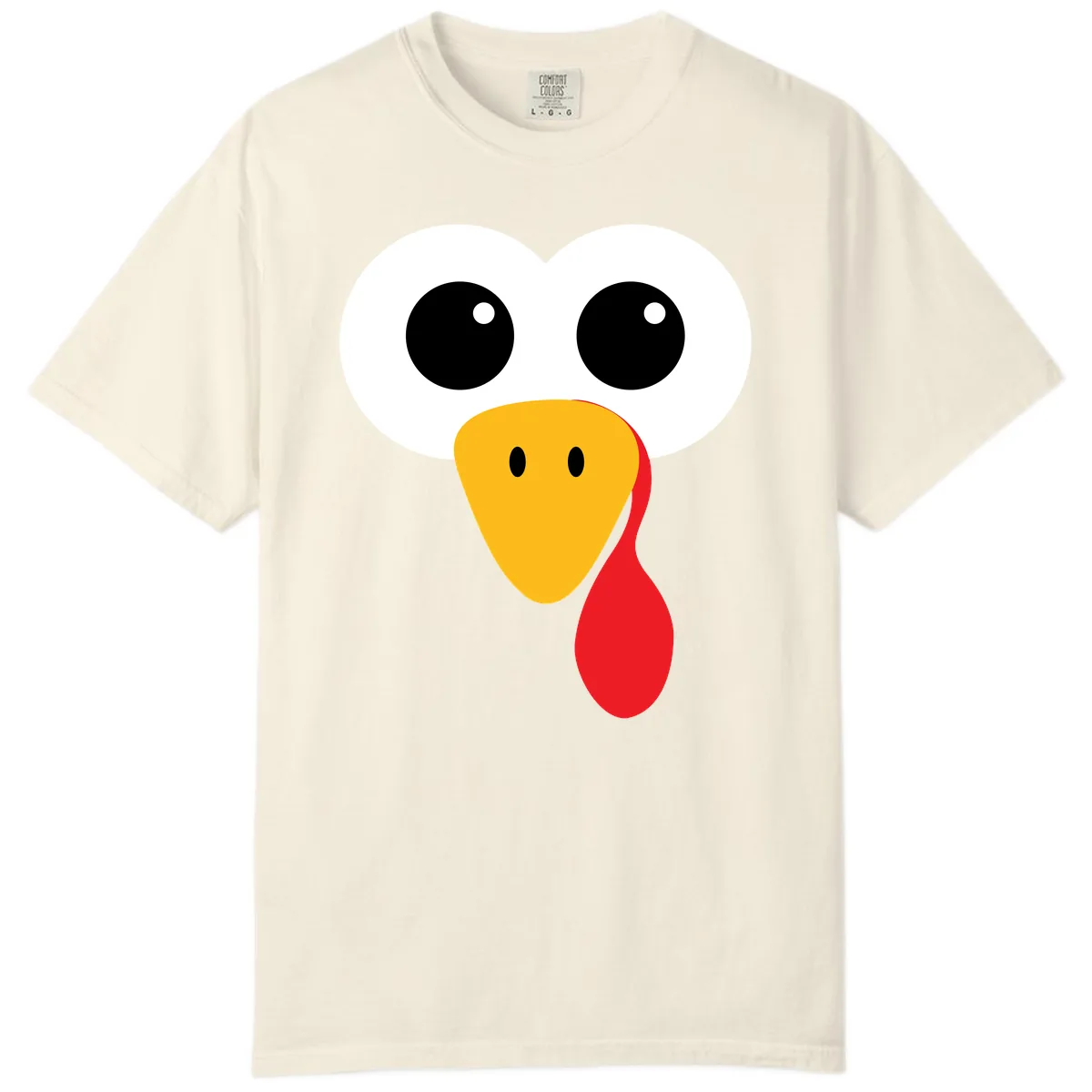 Funny Turkey Face Thanksgiving Design Comfort Color in Ivory