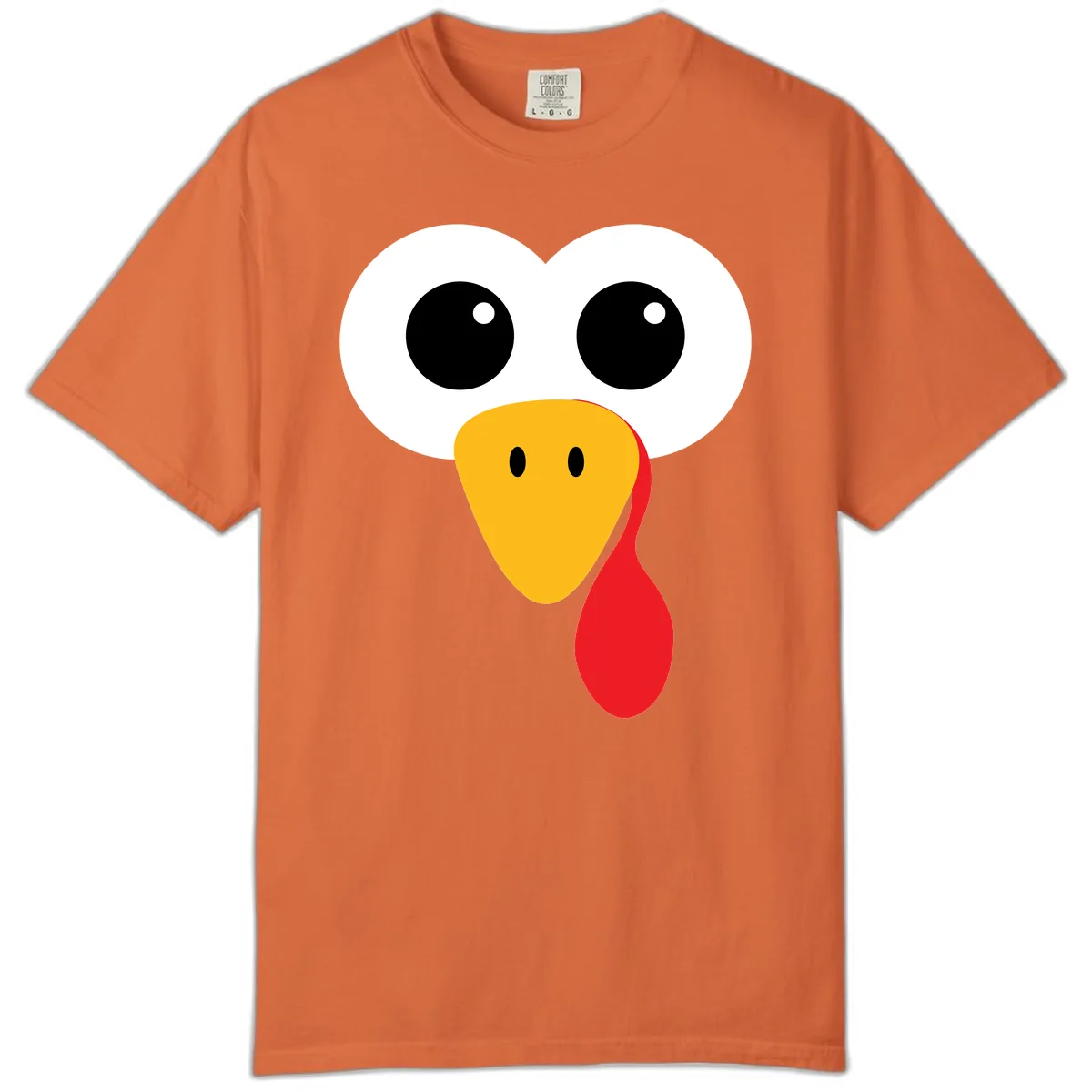 Funny Turkey Face Thanksgiving Design Comfort Color in Burnt Orange