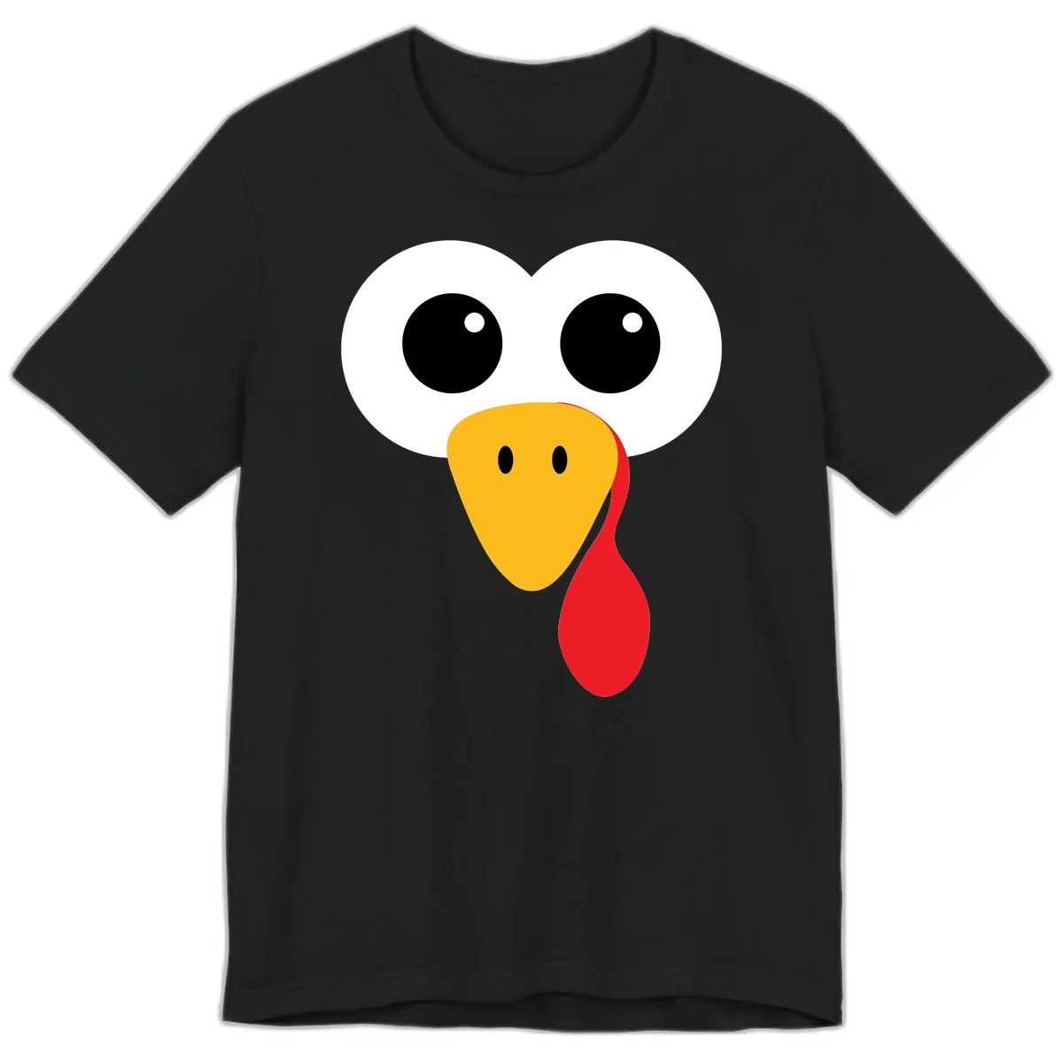 Funny Turkey Face Thanksgiving Design Premium T-Shirt in Black