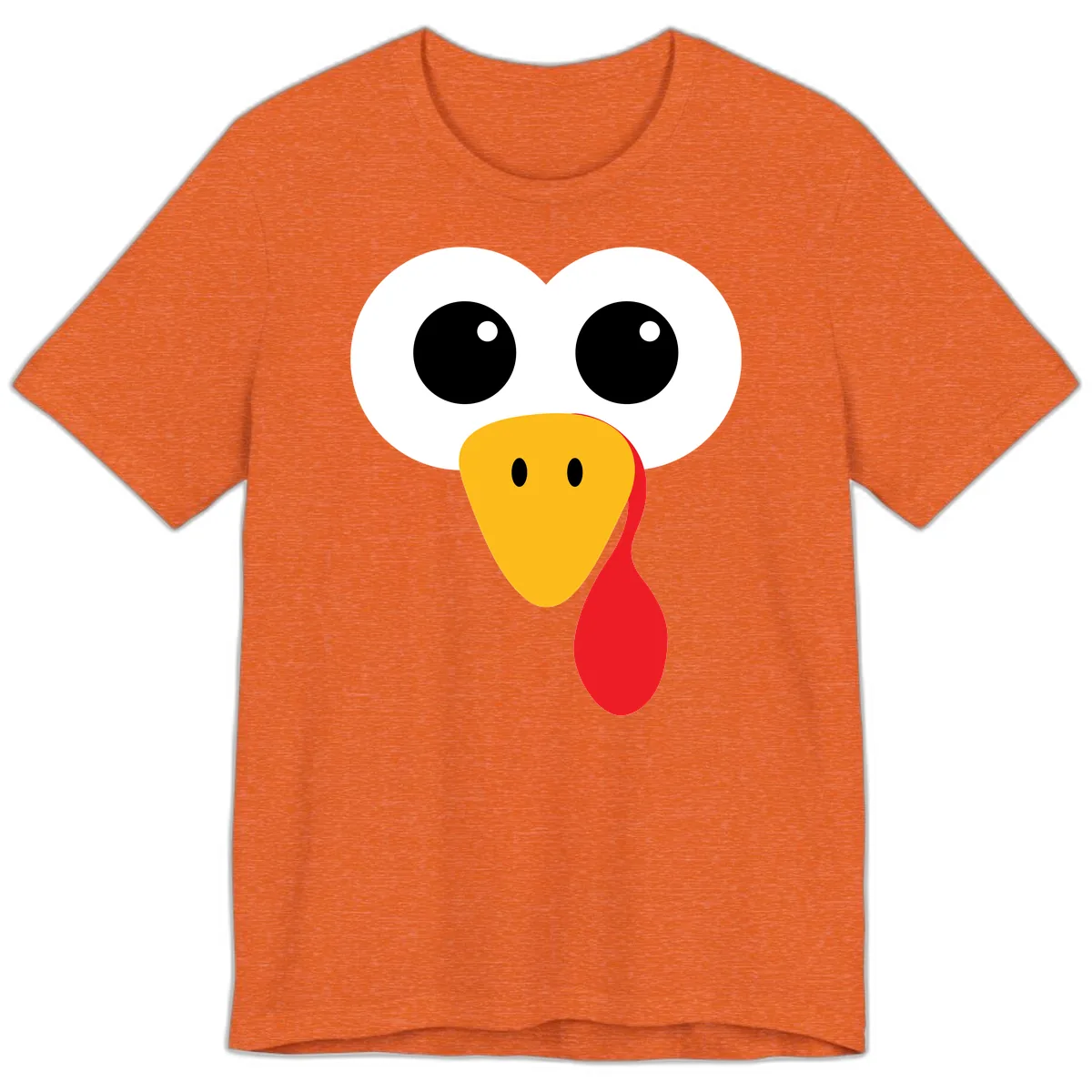 Funny Turkey Face Thanksgiving Design Premium T-Shirt in Heather Orange