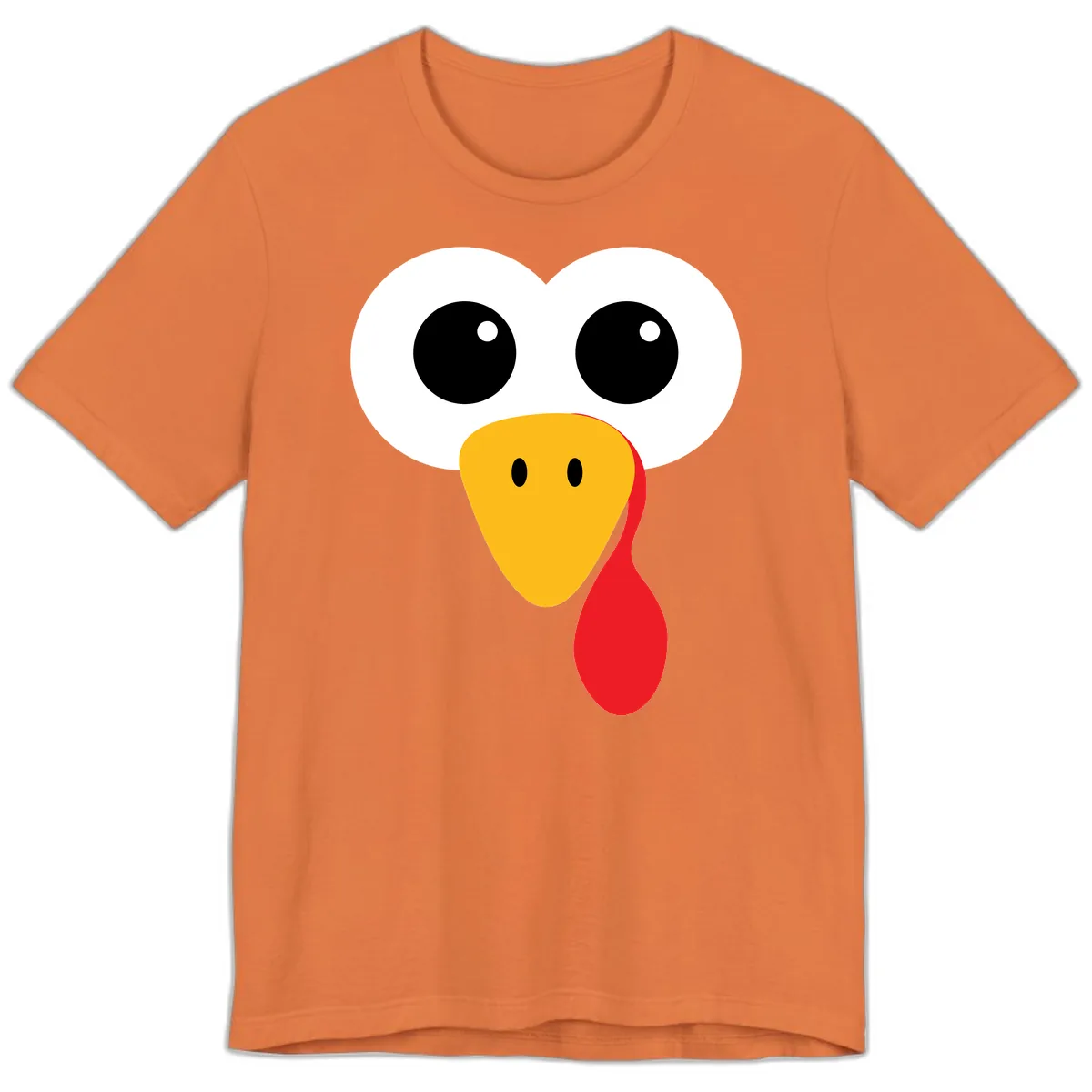 Funny Turkey Face Thanksgiving Design Premium T-Shirt in Burnt Orange