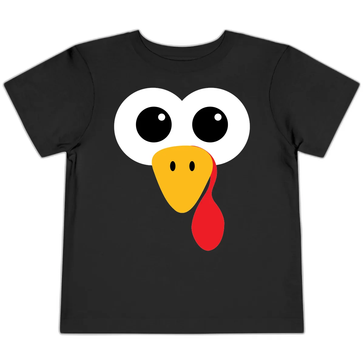 Funny Turkey Face Thanksgiving Design Toddler T-Shirt in Black
