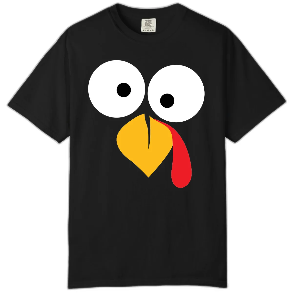 Googly Eyed Turkey Face Comfort Color in Black