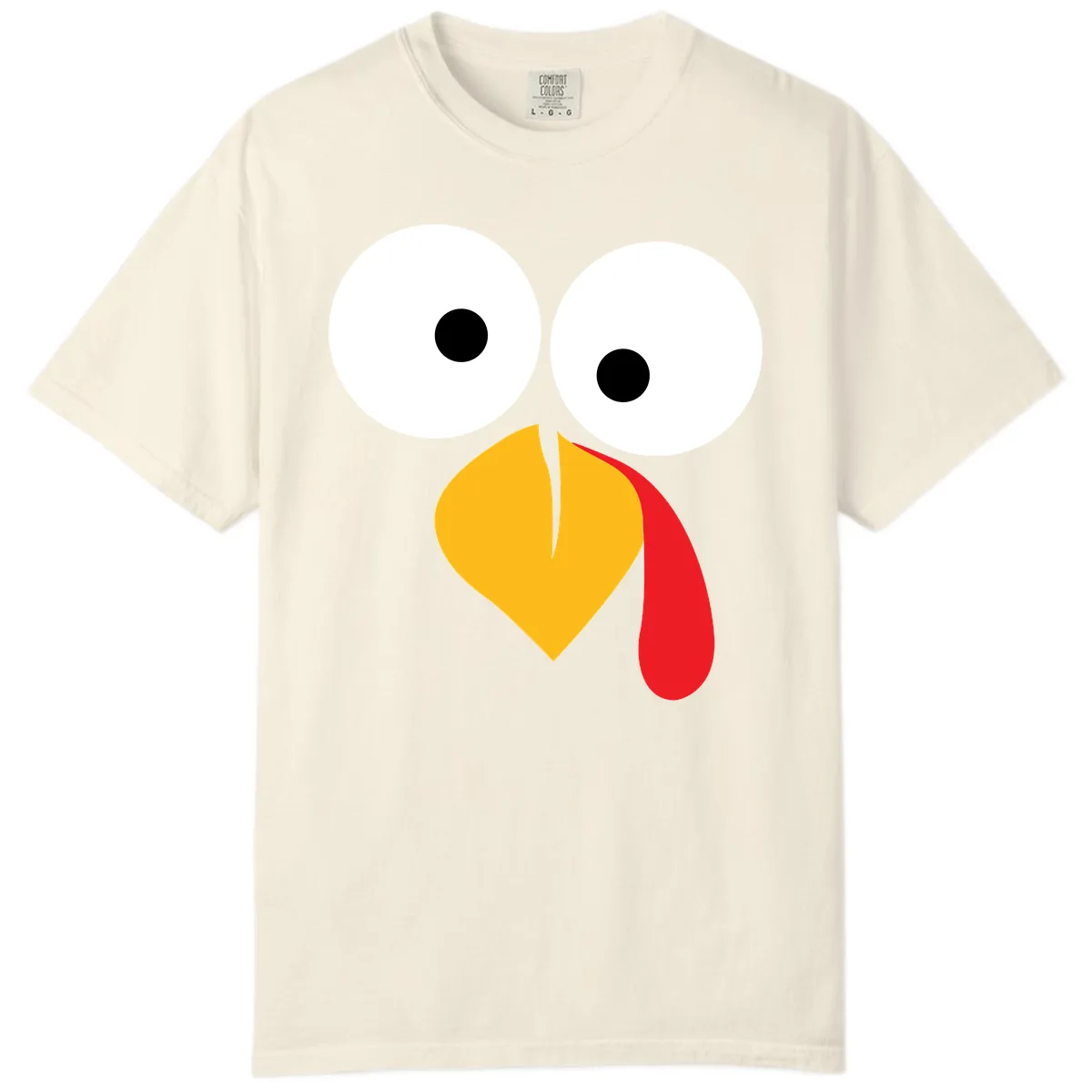 Googly Eyed Turkey Face Comfort Color in Ivory