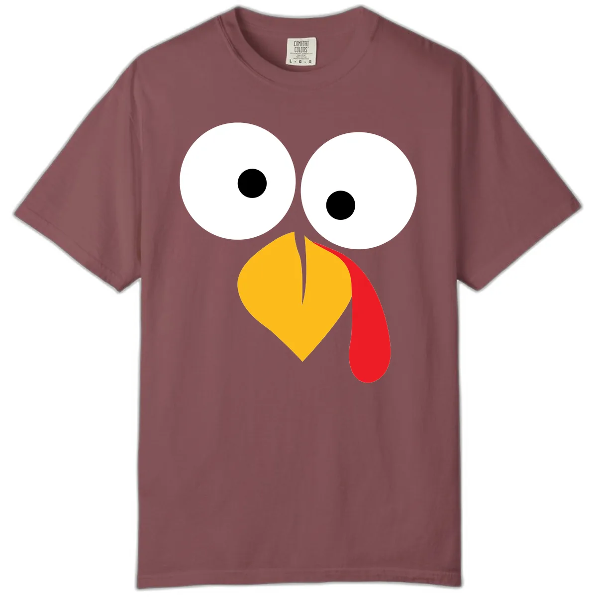 Googly Eyed Turkey Face Comfort Color in Brick