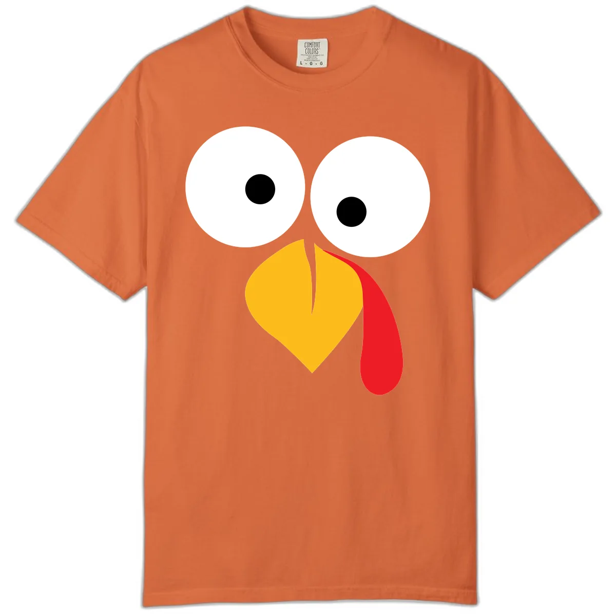 Googly Eyed Turkey Face Comfort Color in Burnt Orange