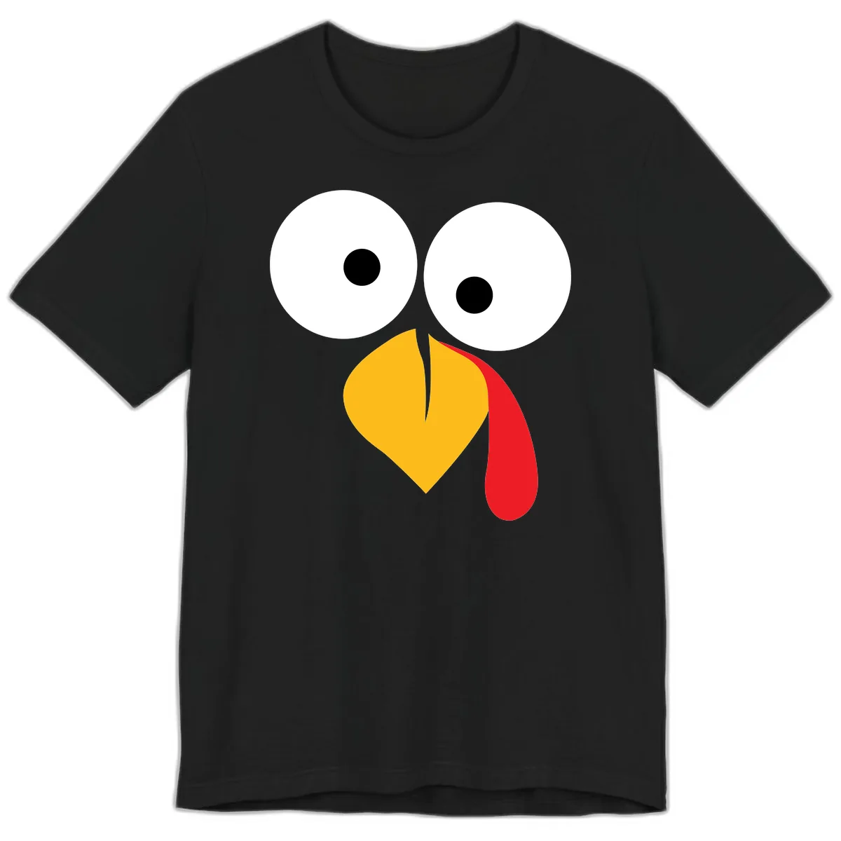 Googly Eyed Turkey Face Premium T-Shirt in Black