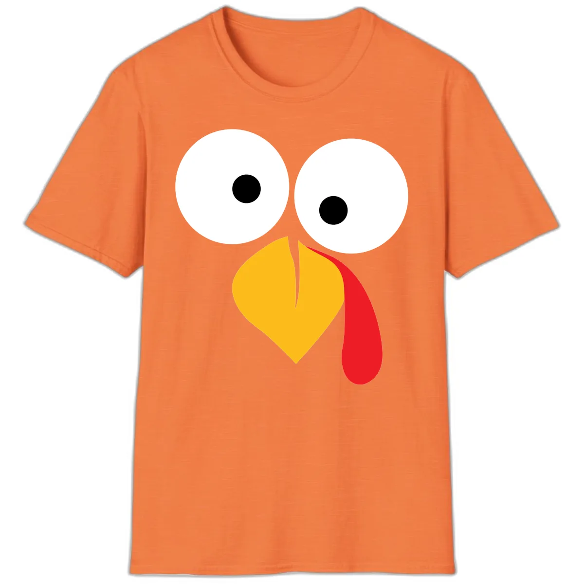 Googly Eyed Turkey Face T-Shirt in Heather Orange