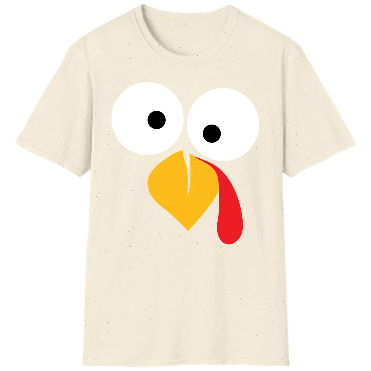 Googly Eyed Turkey Face T-Shirt in Natural
