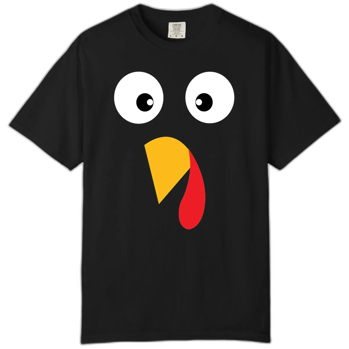 Googly Eyed Turkey Face Comfort Color in Black