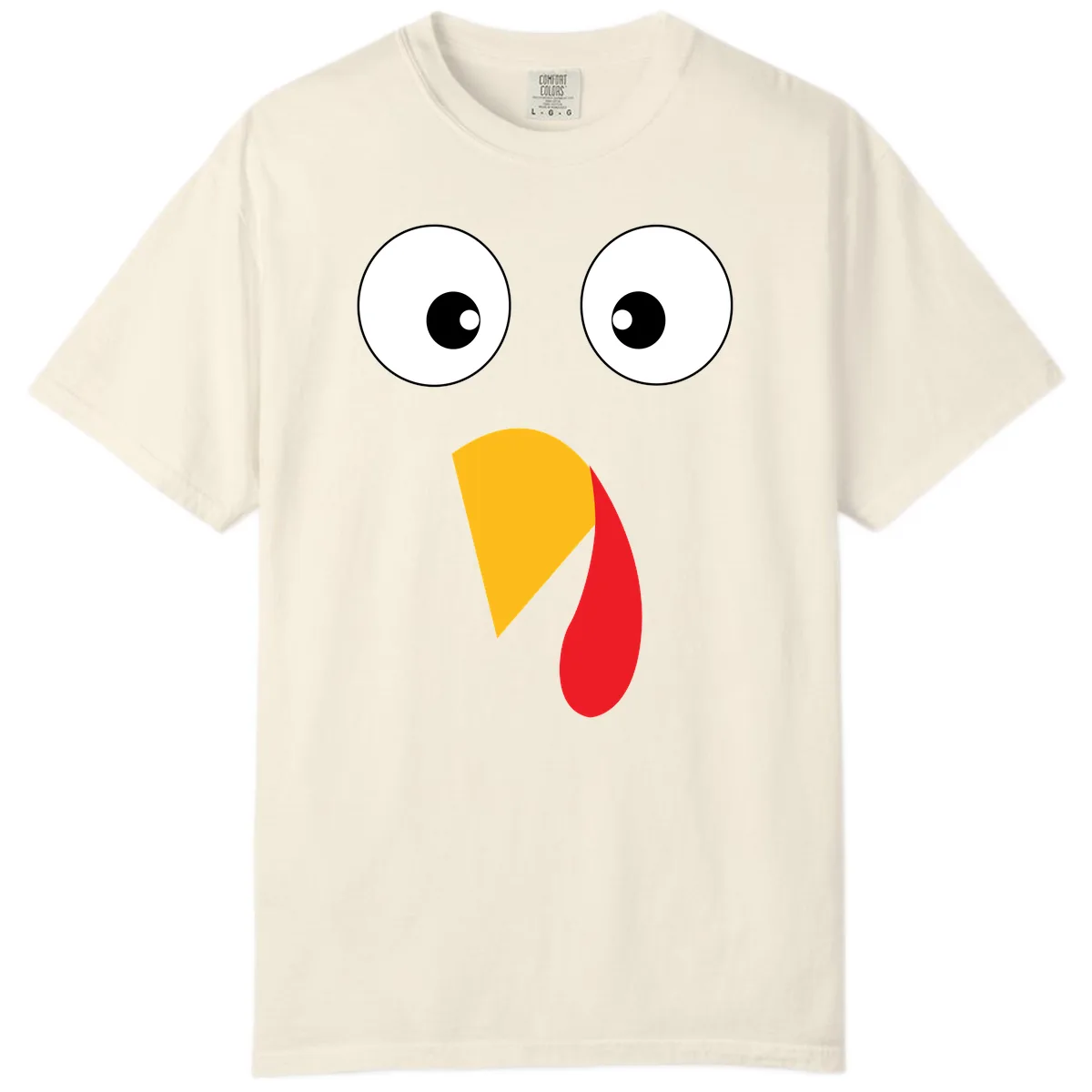 Googly Eyed Turkey Face Comfort Color in Ivory