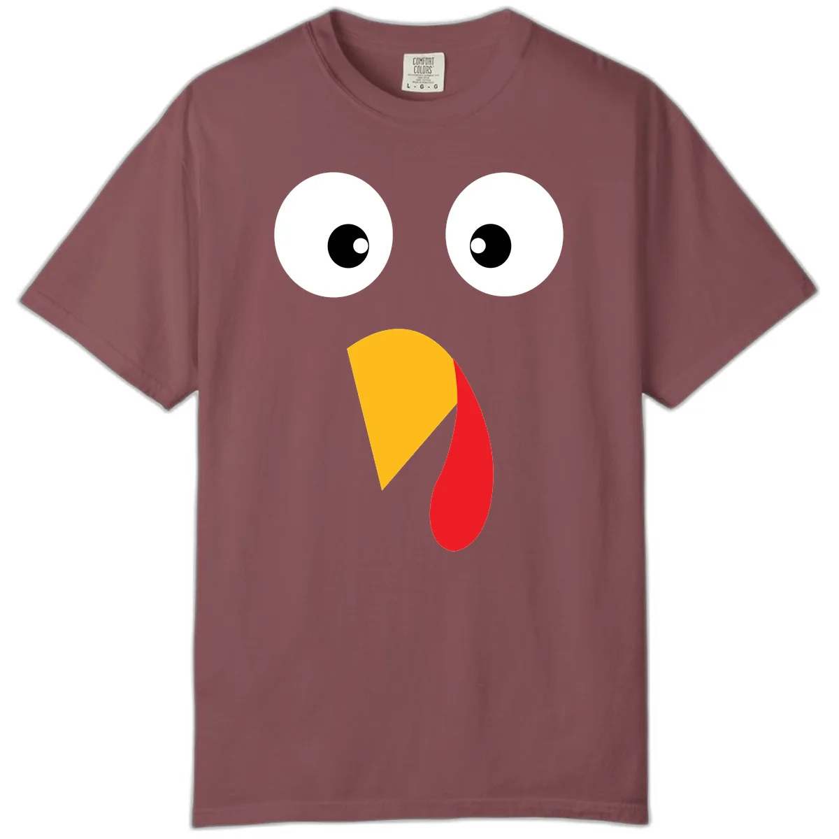 Googly Eyed Turkey Face Comfort Color in Brick