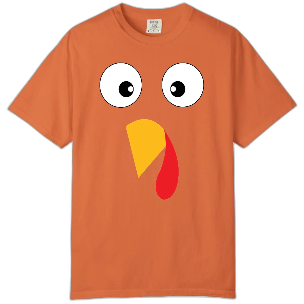Googly Eyed Turkey Face Comfort Color in Burnt Orange