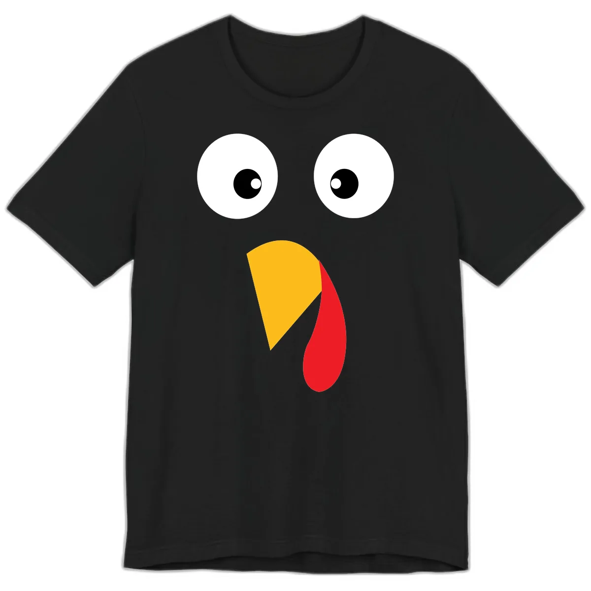 Googly Eyed Turkey Face Premium T-Shirt in Black