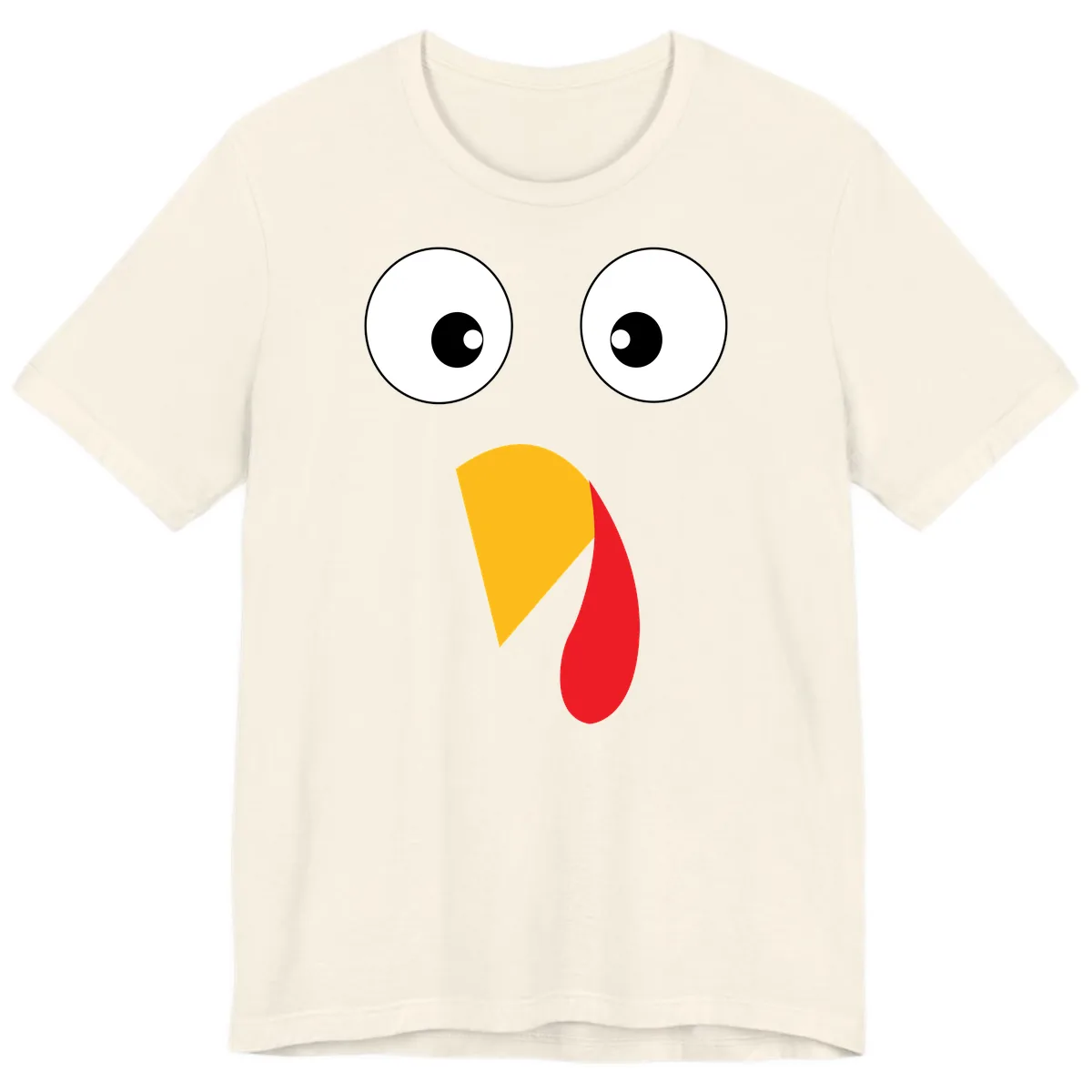 Googly Eyed Turkey Face Premium T-Shirt in Natural