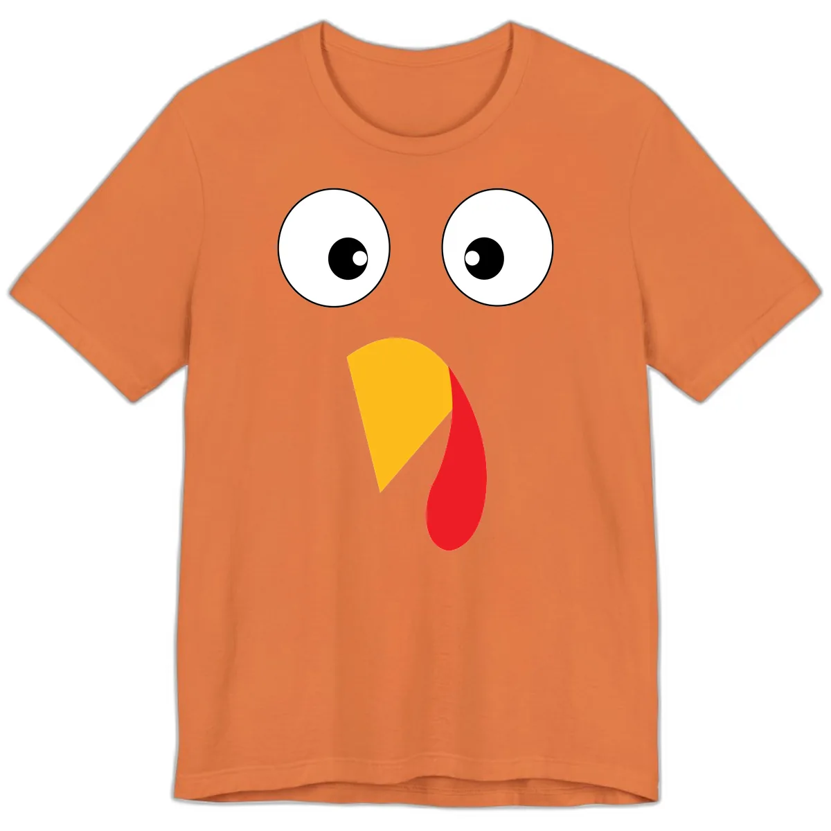 Googly Eyed Turkey Face Premium T-Shirt in Burnt Orange