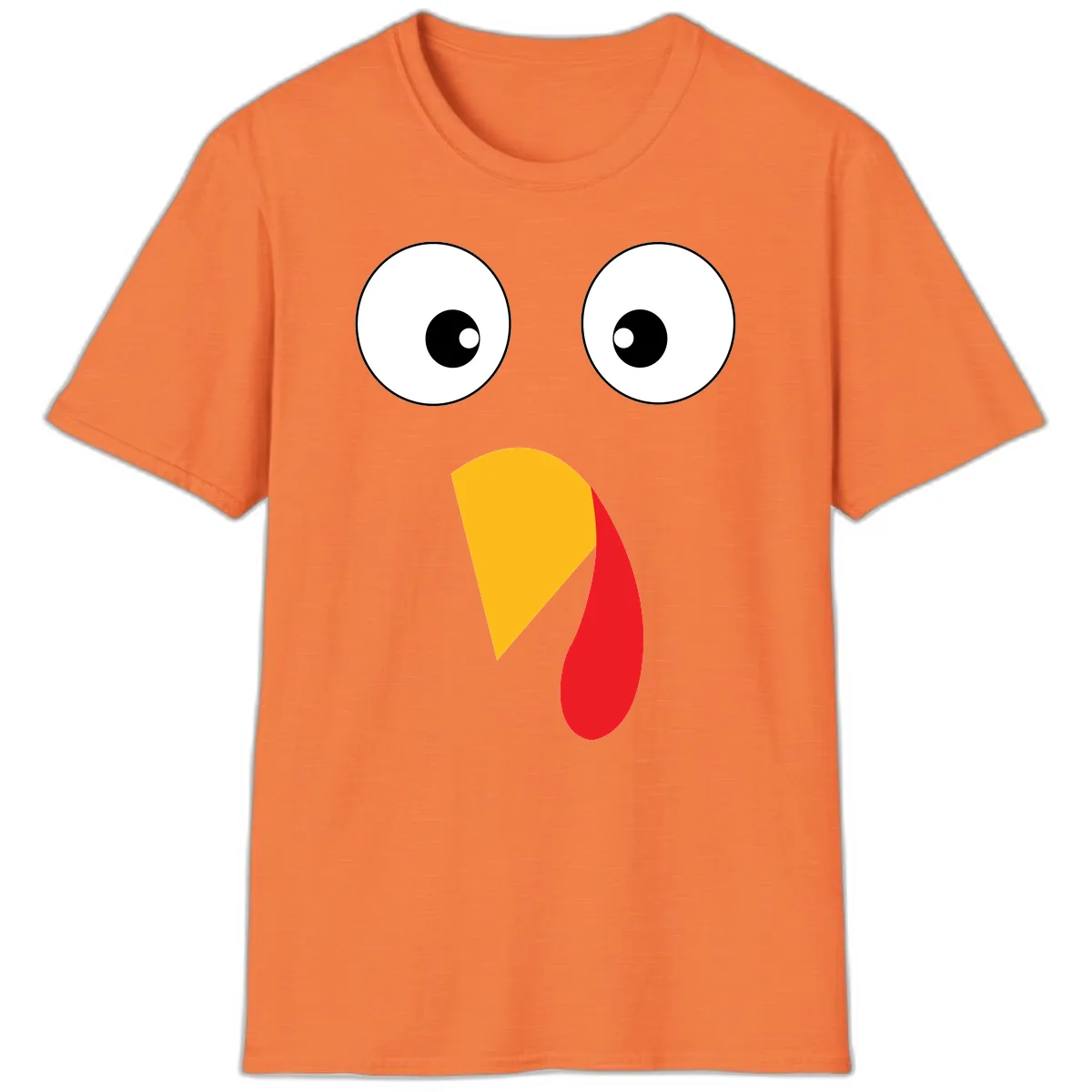 Googly Eyed Turkey Face T-Shirt in Heather Orange