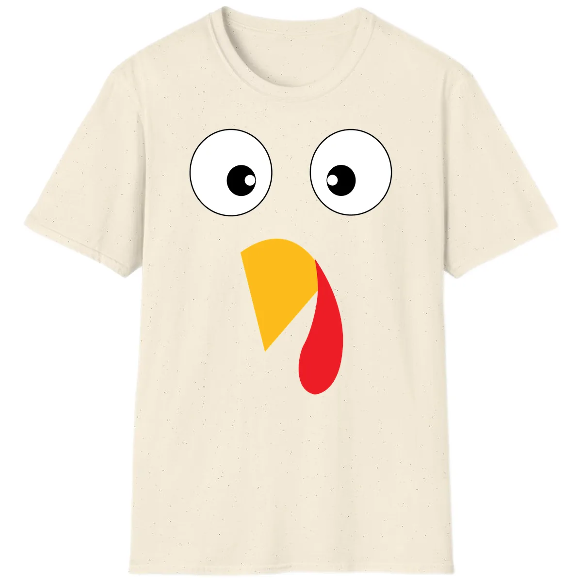 Googly Eyed Turkey Face T-Shirt in Natural