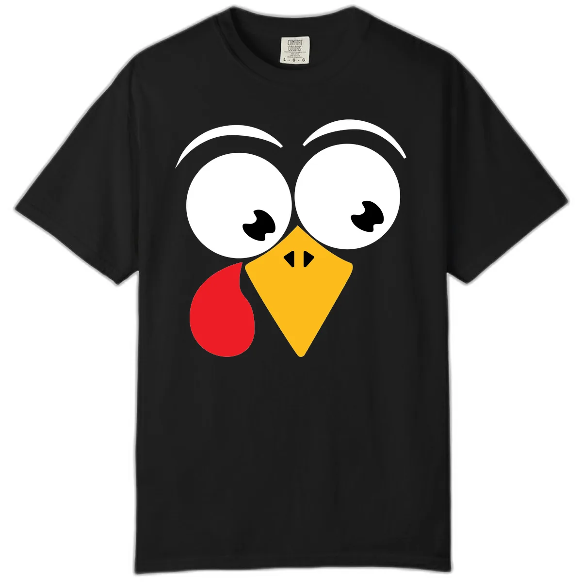 Googly Eyed Turkey Face Comfort Color in Black