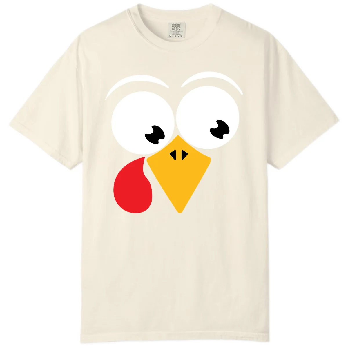 Googly Eyed Turkey Face Comfort Color in Ivory