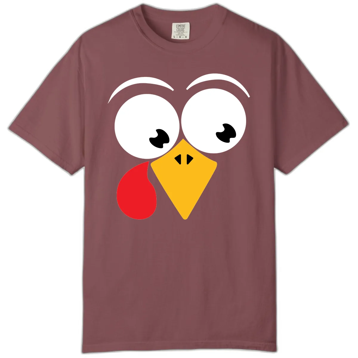 Googly Eyed Turkey Face Comfort Color in Brick