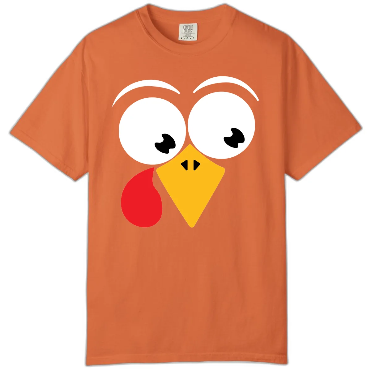 Googly Eyed Turkey Face Comfort Color in Burnt Orange