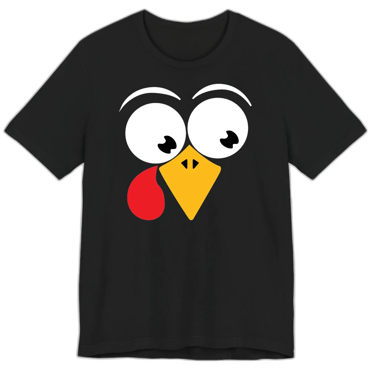 Googly Eyed Turkey Face Premium T-Shirt in Black