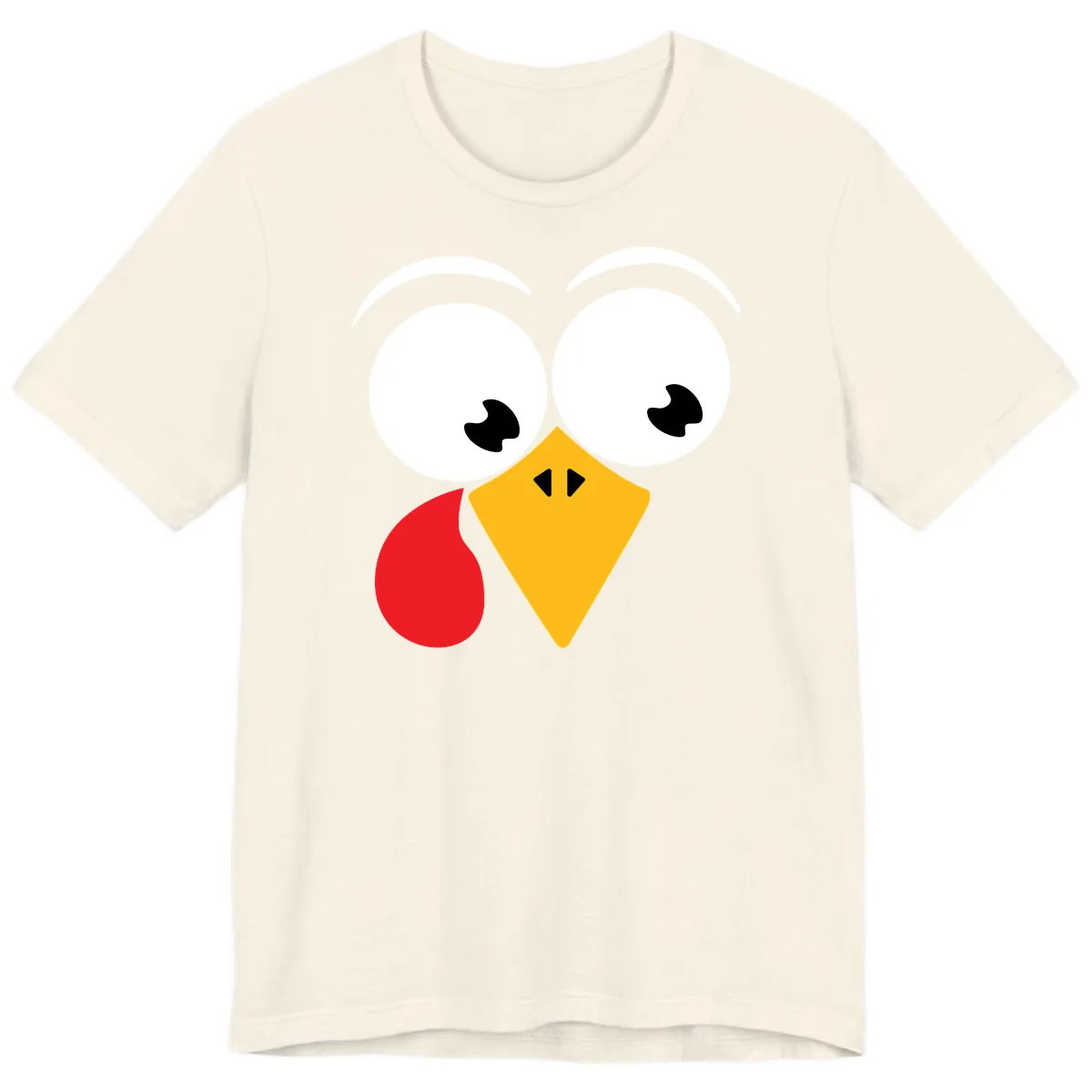 Googly Eyed Turkey Face Premium T-Shirt in Natural