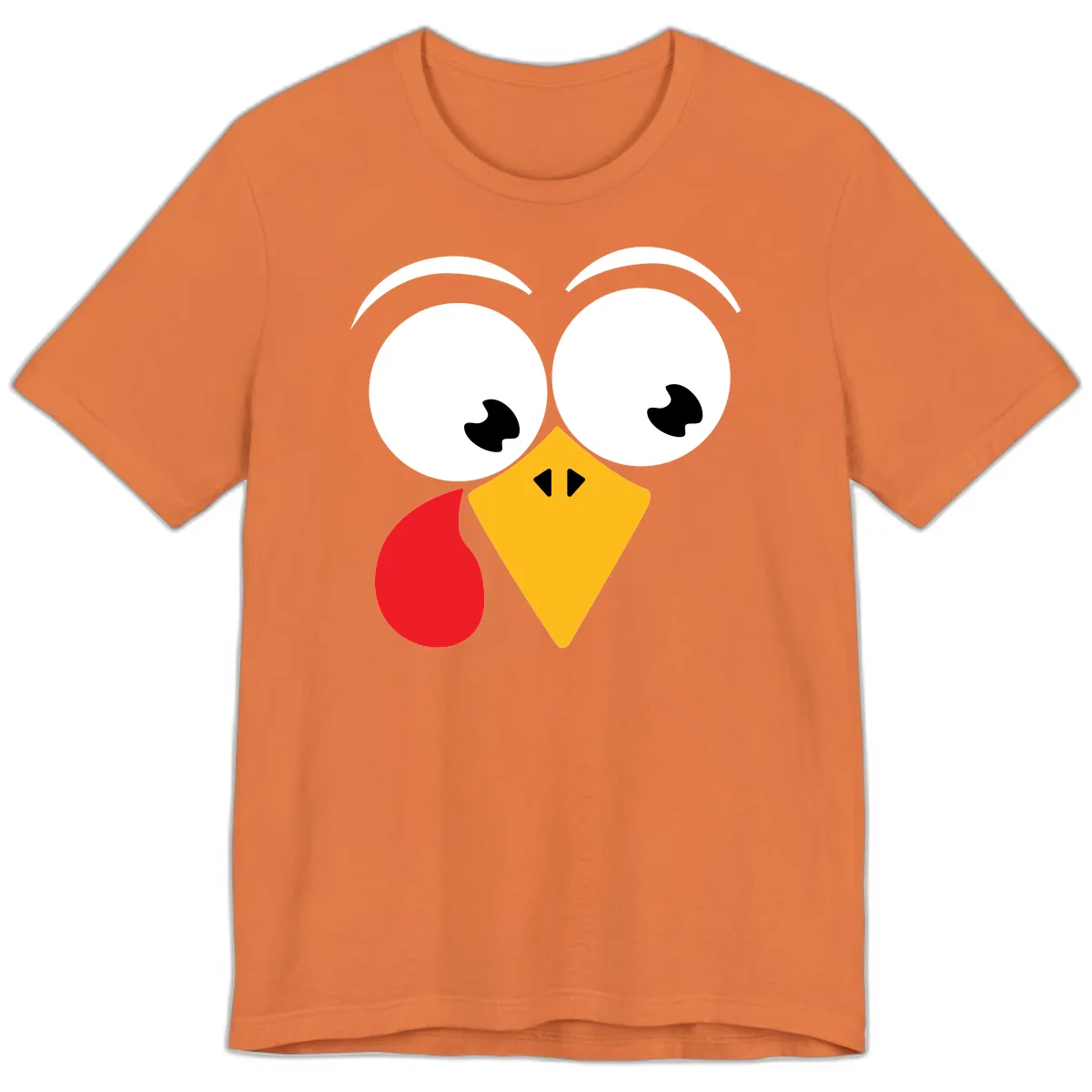 Googly Eyed Turkey Face Premium T-Shirt in Burnt Orange