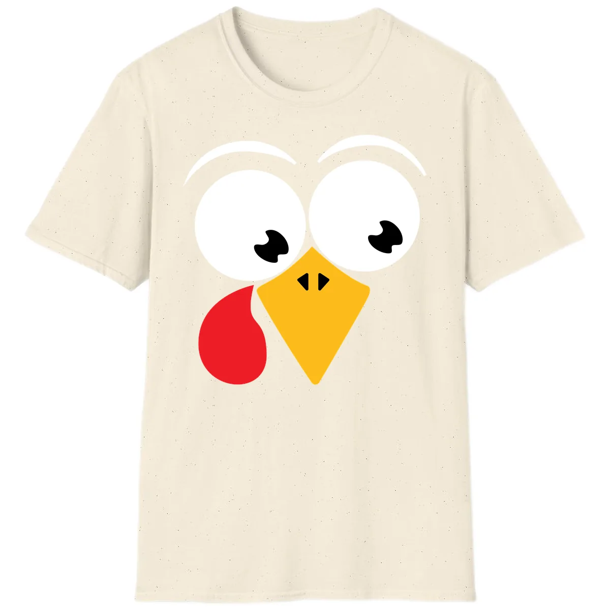 Googly Eyed Turkey Face T-Shirt in Natural