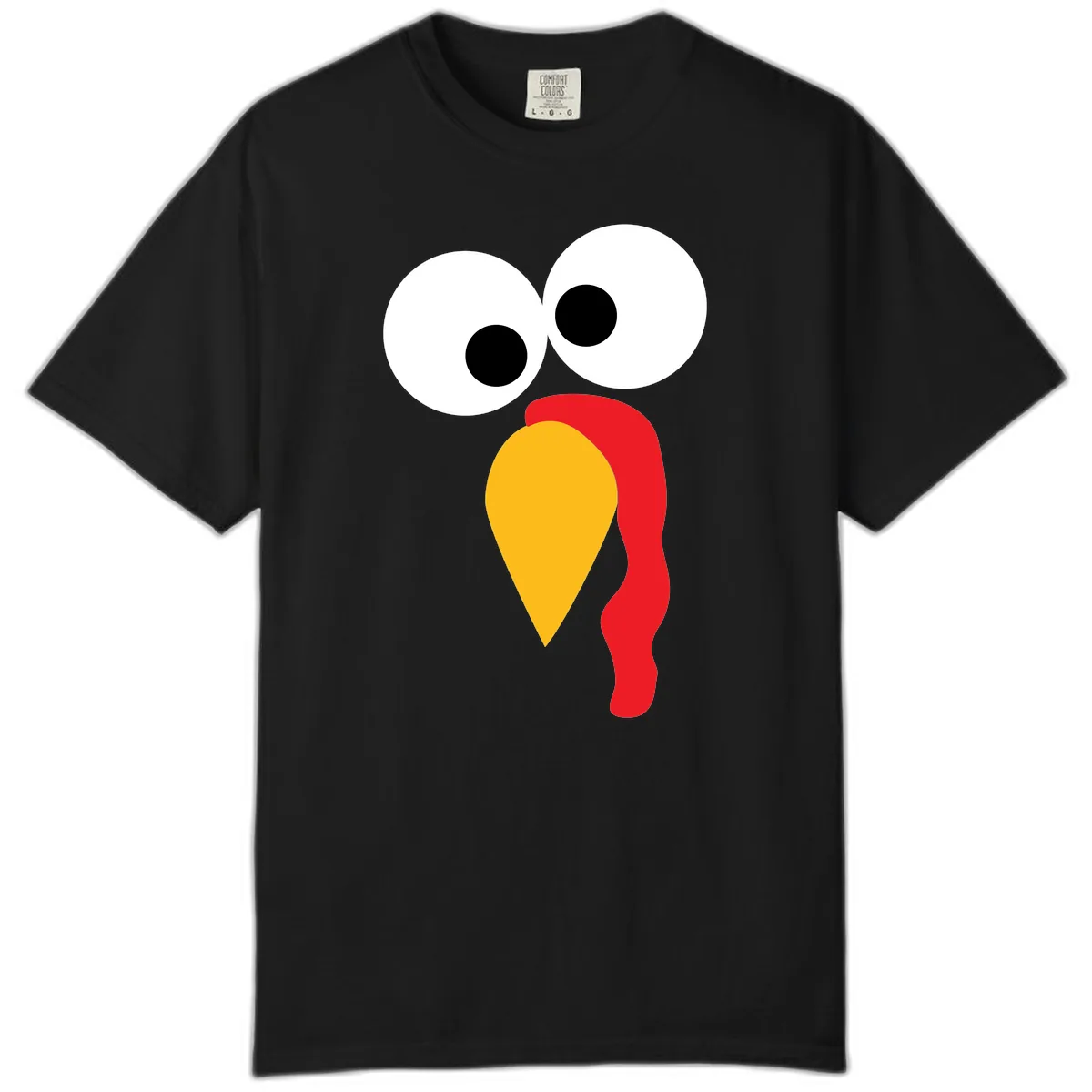 Googly Eyed Turkey Face Comfort Color in Black