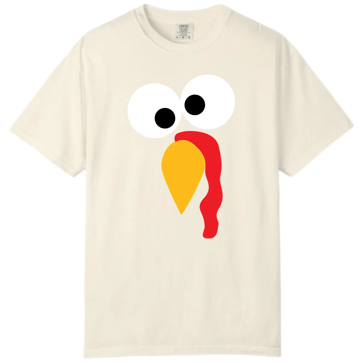 Googly Eyed Turkey Face Comfort Color in Ivory