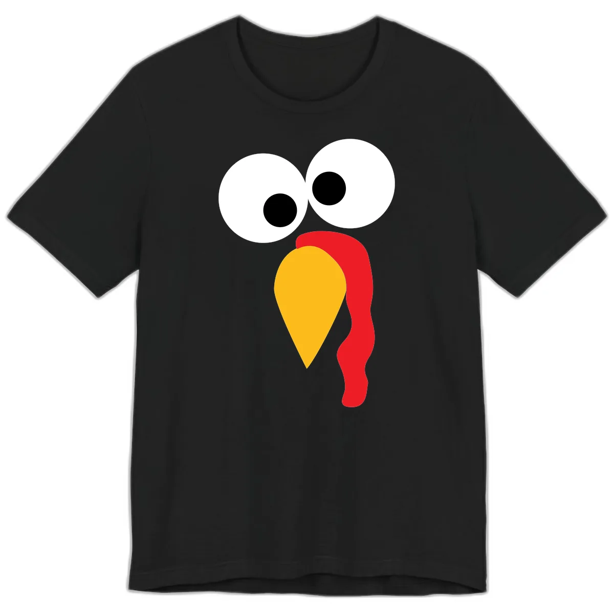 Googly Eyed Turkey Face Premium T-Shirt in Black