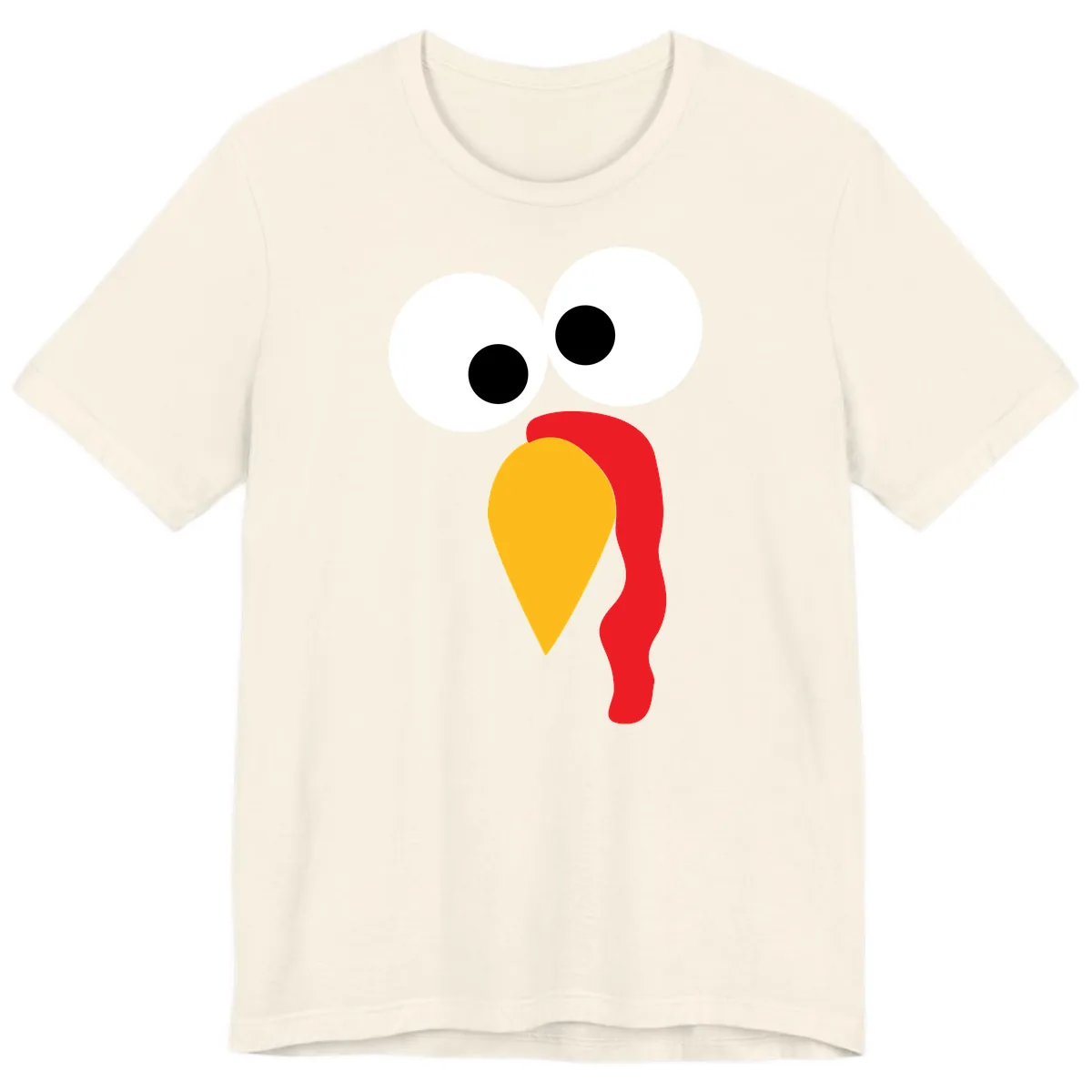 Googly Eyed Turkey Face Premium T-Shirt in Natural
