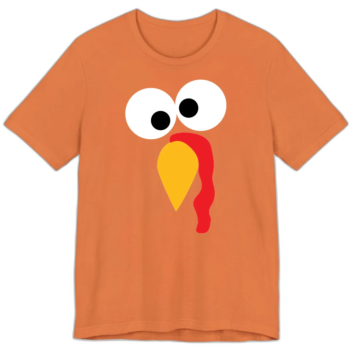 Googly Eyed Turkey Face Premium T-Shirt in Burnt Orange