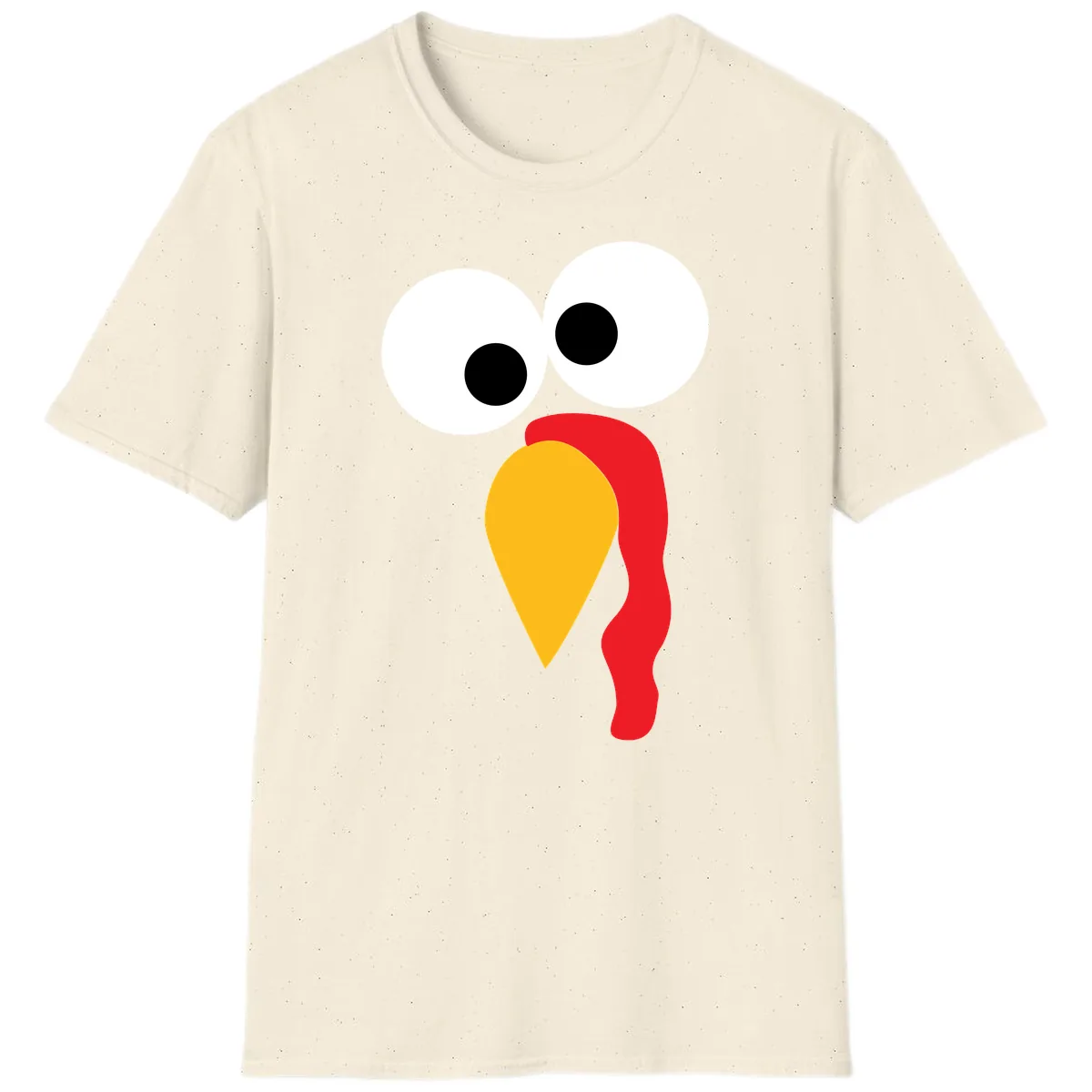 Googly Eyed Turkey Face T-Shirt in Natural