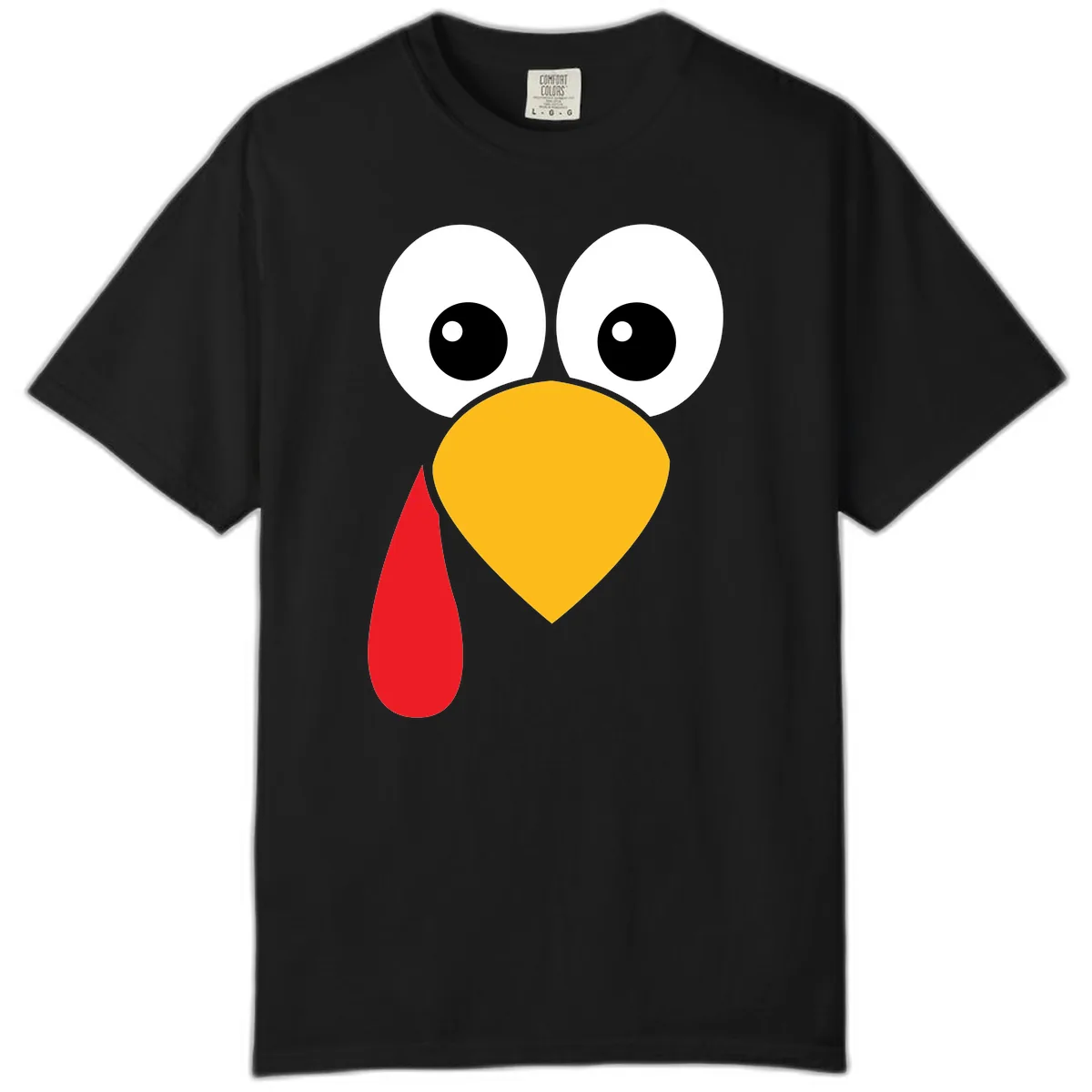 Funny Turkey Face Thanksgiving Design Comfort Color in Black