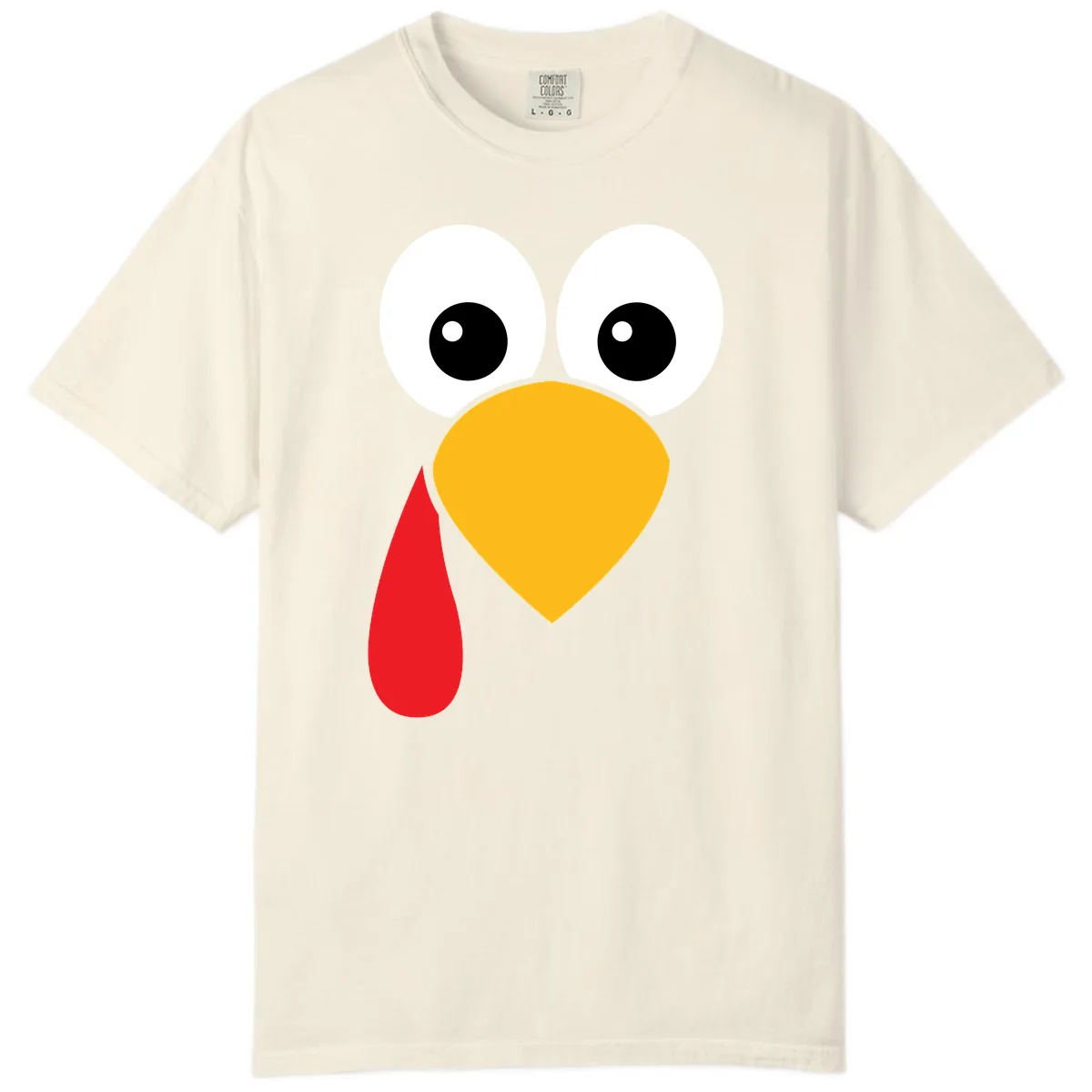 Funny Turkey Face Thanksgiving Design Comfort Color in Ivory