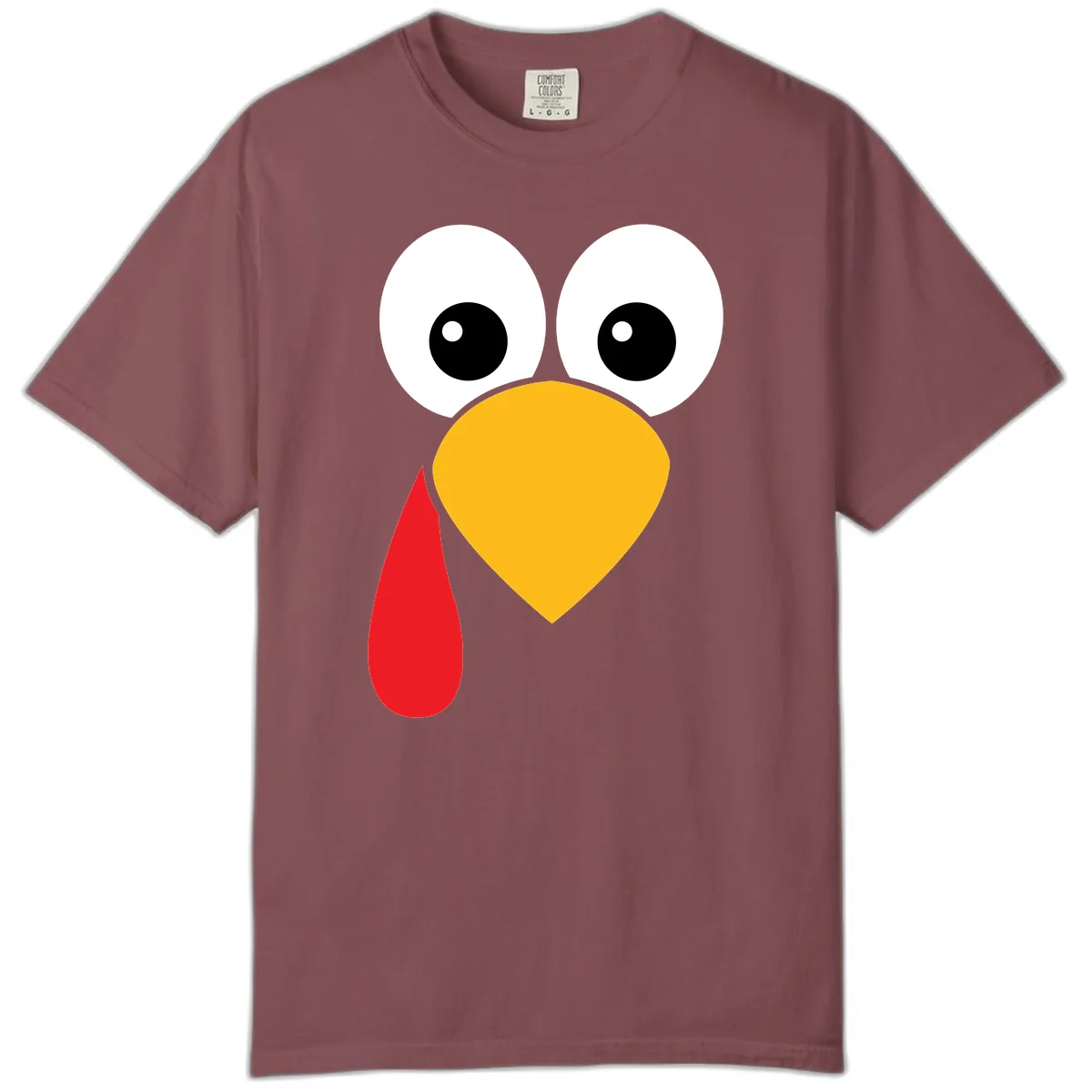 Funny Turkey Face Thanksgiving Design Comfort Color in Brick