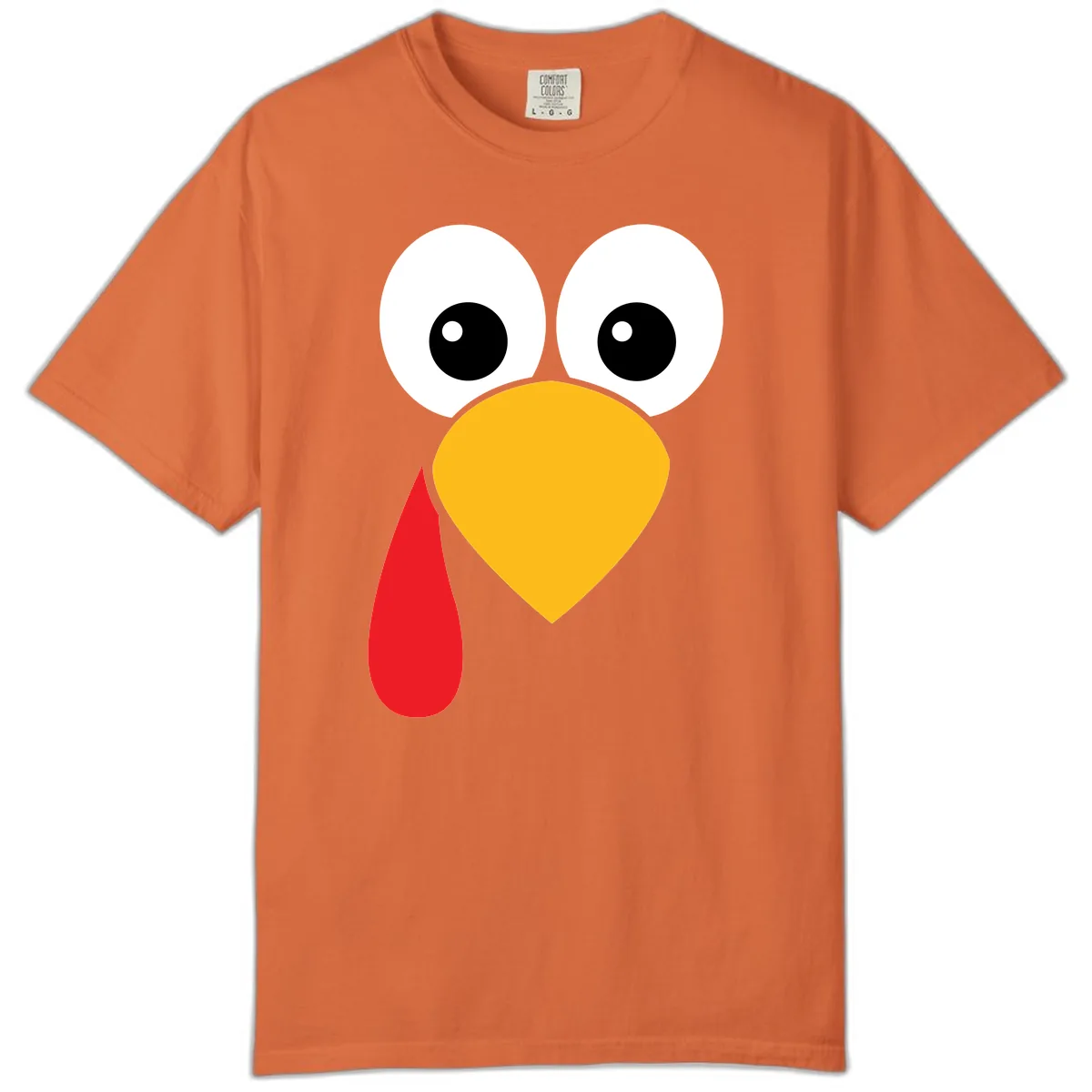Funny Turkey Face Thanksgiving Design Comfort Color in Burnt Orange