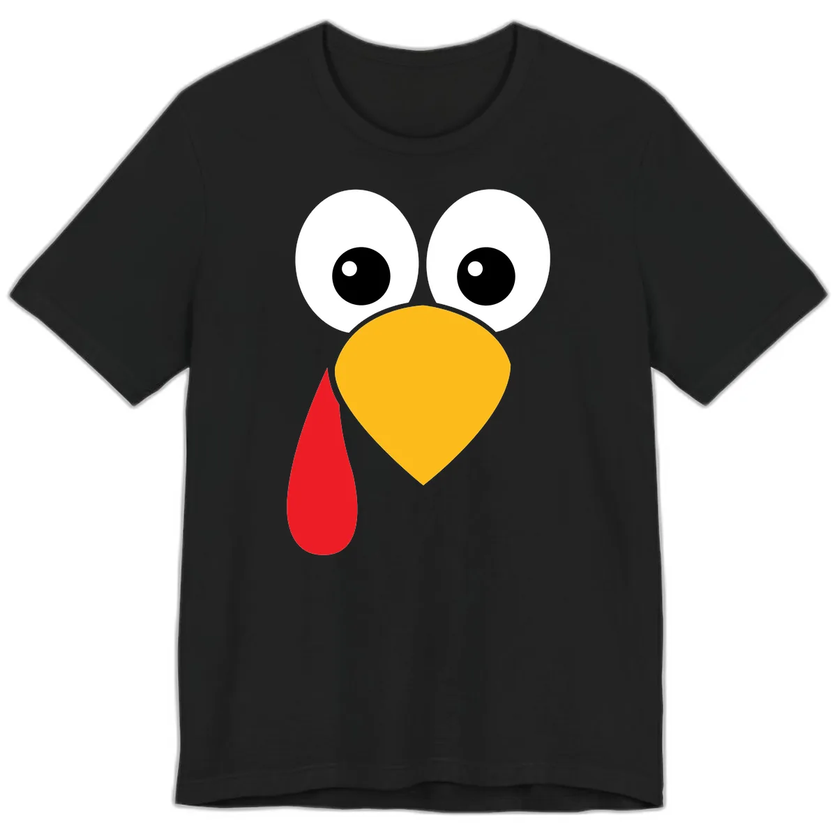 Funny Turkey Face Thanksgiving Design Premium T-Shirt in Black